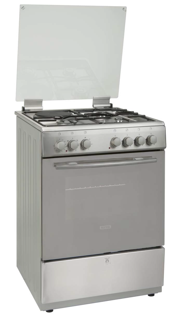Cooker IGNIS 4Gas+Oven Gas Silver 