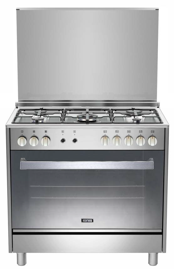 Cooker IGNIS 5Gas +Oven Gas Inox 90x60cm 
