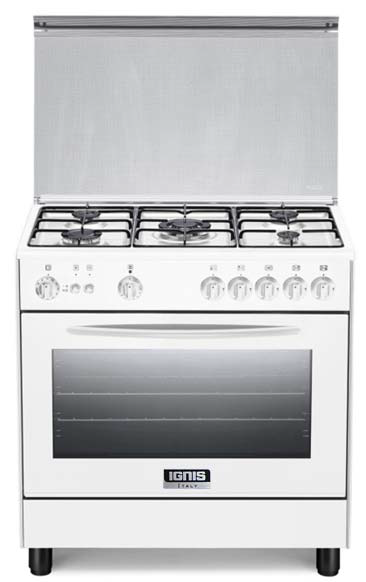 Cooker IGNIS 4Gas+ 2Elec, Gas Oven White 80x50 cm