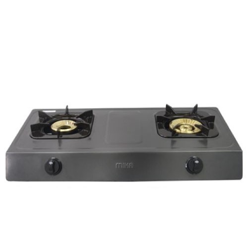 Gas Stove MIKA, Non-Stick, Double Burner, Metallic Grey MGS1402
