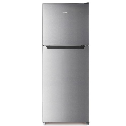 Refrigerator MIKA 202L, 2 Door Top Mount Freezer, No Frost,Line Silver Dark