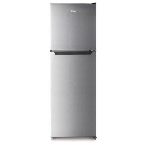 Refrigerator MIKA, 255L, 2 Door Top Mount Freezer, No Frost (Frost Free), Line Silver Dark