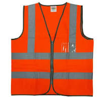 High Visibility Safety Vest Orange Polyester PVC Yellow 120GSM