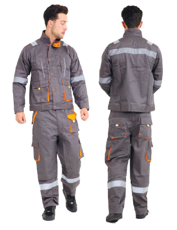 Jacket & Trouser AMERICAN SAFETY GRAY +ORANGE