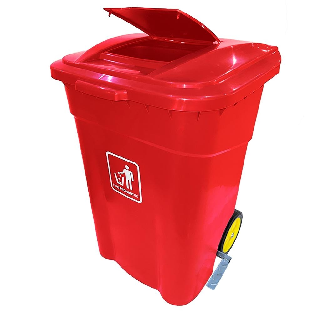 Garbage Can 240 Lt (Dustbin)  With Pedel Red