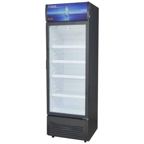 Showcase Fridge MIKA, 180L, Single Door, White & Grey