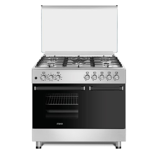 [MST905G2WEG10HI] Cooker MIKA 90x60, 5Gas Pool Jet Burners (1 Wok)+ Elect Oven FAILURE SAFETY, Auto Ignition