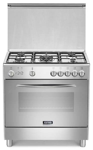 [G855VX] Cooker IGNIS 5Gas + Oven Gas Inox 80x50cm 