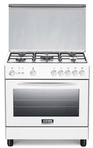 [G854V] Cooker IGNIS 4Gas+ 2Elec, Gas Oven White 80x50 cm