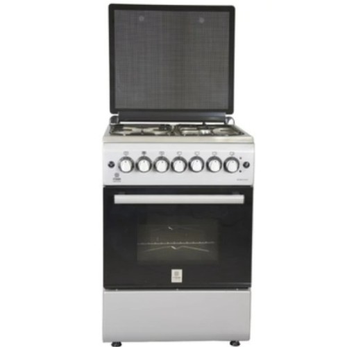 [MST60PU31HIHC] Cooker MIKA 58x58, 3Gas+1Elec,  Button Ignition, Electric Oven, Rotisserie, Half Inox