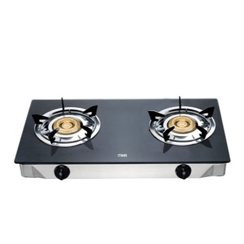 [MGS7002HC ] Gas stove MIKA Gas Stove, Table Top, Glass Top, Double Burner, Black MGS7002HC