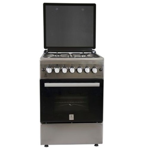 [MST60PU4GHI/HCBAR] Cooker MIKA 58x58, 4 Gas, Button Ignition, Electric Oven, Rotisserie, Silver
