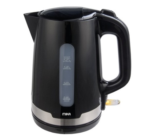 [MKT1204B] Kettle MIKA 1.7L, Plastic, 360º Cordless ,Concealed Element, Black with S.S MKT1204B